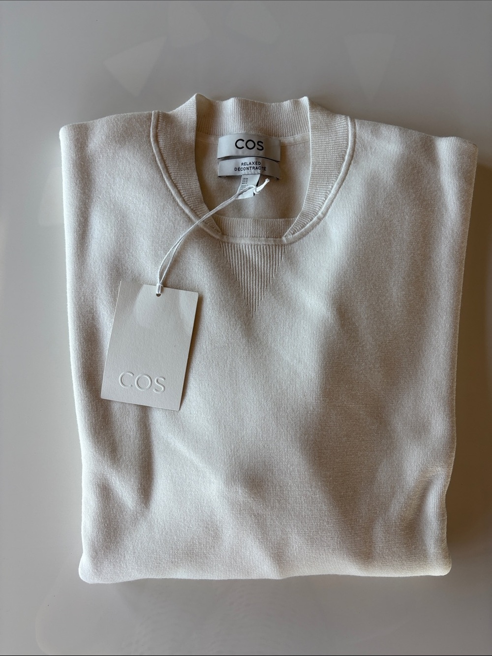 COS Men's Cream Crew Neck Sweatshirt